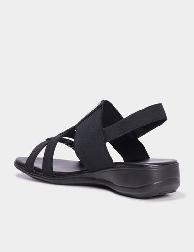 Sandales talons compensés noir femme