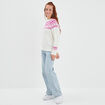 Pull jacquard col rond Creeks blanc femme