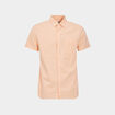 Chemise manches courtes lin mélangé rose clair homme