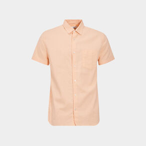 chemise manches courtes lin melange rose clair homme Chemise manches courtes lin mélangé rose clair homme