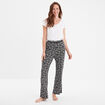 Pantalon de pyjama droit fluide noir femme