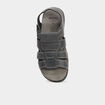 Sandales &agrave; scratchs en cuir noir homme