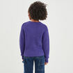 Pull côtelé col rond manches longues violet femme