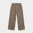 Pantalon large taille ajustable coton marron fille