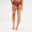 Shorty en dentelle rouge foncé femme