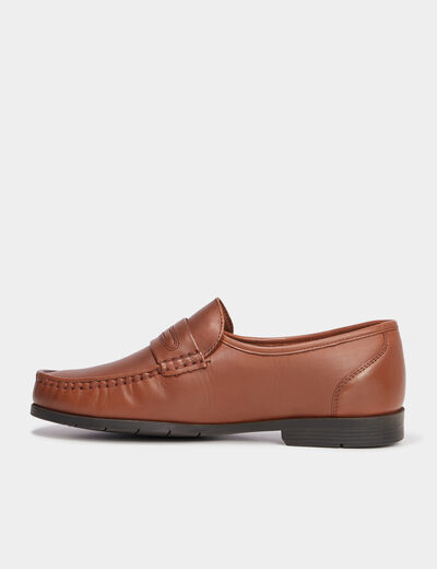 Mocassins en cuir marron clair homme