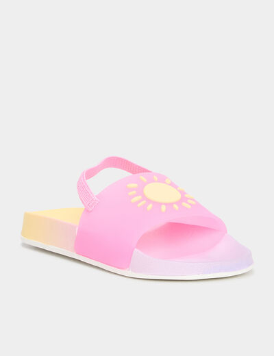 Mules de plage avec brides multicolore fille