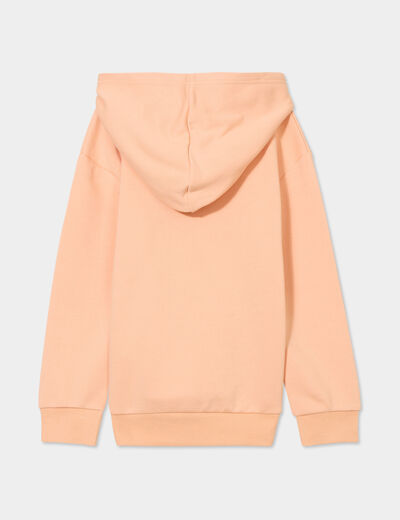 Sweat à capuche hoodie oversize rose saumon garçon