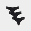 Lot 3 strings en coton noir femme