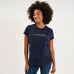 T-shirt manches courtes allaitement bleu marine femme maternit&eacute;
