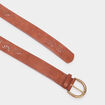 Ceinture avec perforations marron cognac femme