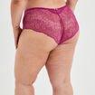 Shorty en dentelle Izzie violet femme grande taille