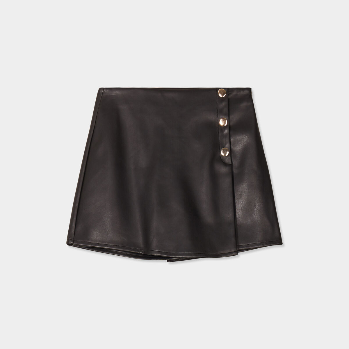 Jupe-short simili cuir noir femme