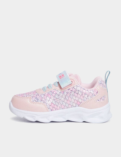 Baskets running lumineuses rose fille