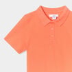 Polo manches courtes à détail brodé rouge corail garçon