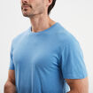 T-shirt droit en coton manches courtes bleu homme