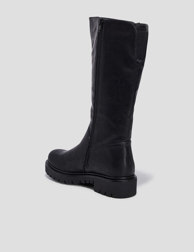 Bottes crantées zippées noir fille