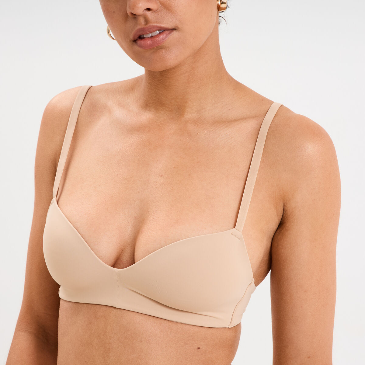 Soutien-gorge push-up triangle beige femme