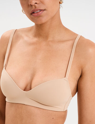 Soutien-gorge push-up triangle beige femme