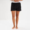 Bas de pyjama short détails dentelle noir femme