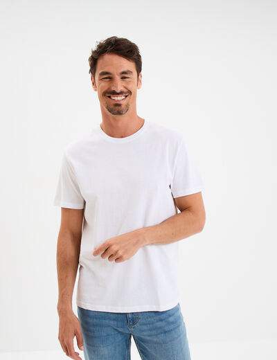T-shirt en coton manches courtes blanc homme