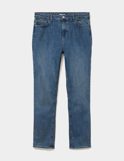 Jeans droit taille haute denim dirty femme grande taille
