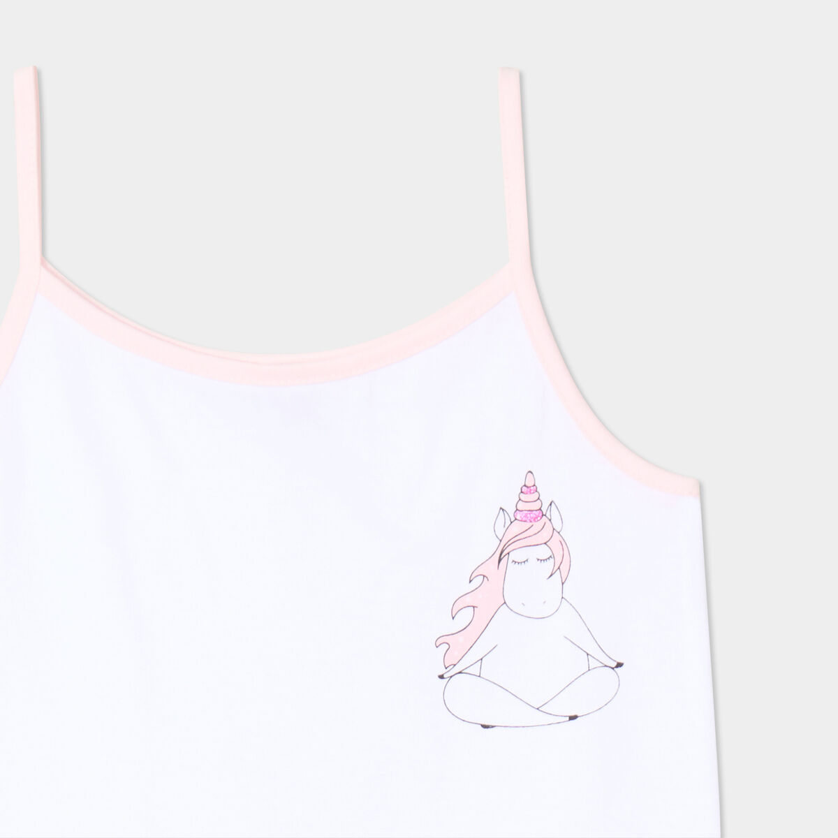 Ensemble pyjama short et débardeur rose poudrée fille