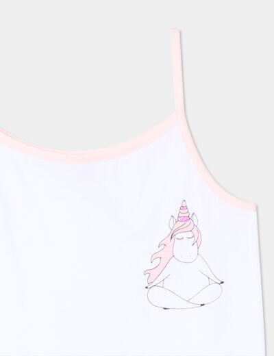 Ensemble pyjama short et débardeur rose poudrée fille