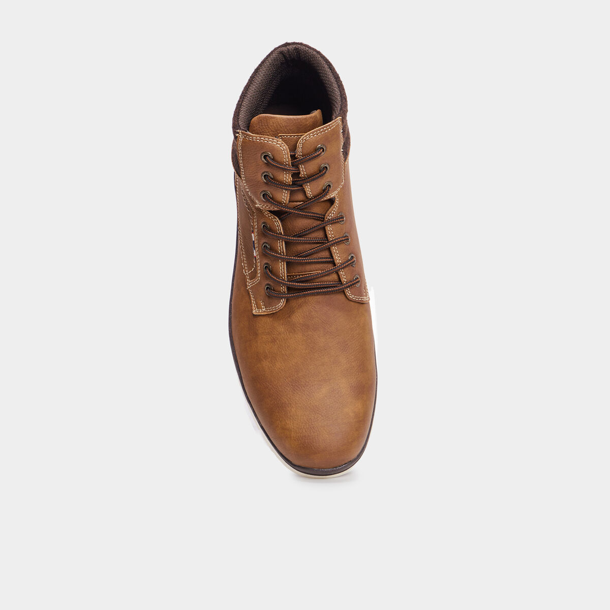 Bottines montantes &agrave; lacets marron homme