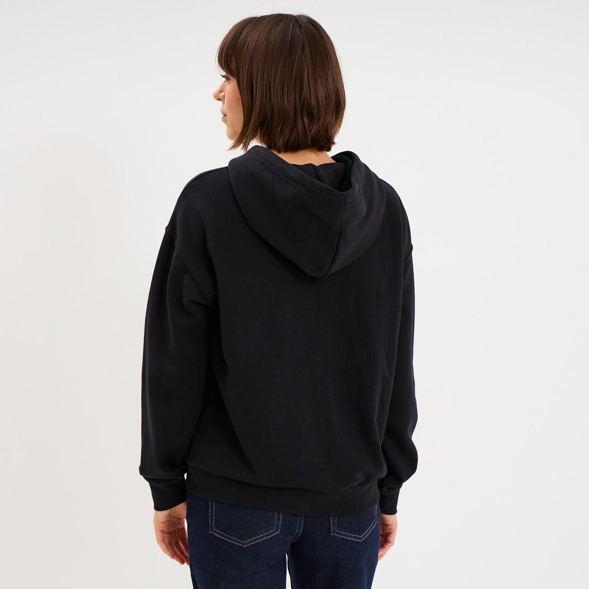 Sweat zipp&eacute; &agrave; capuche noir femme