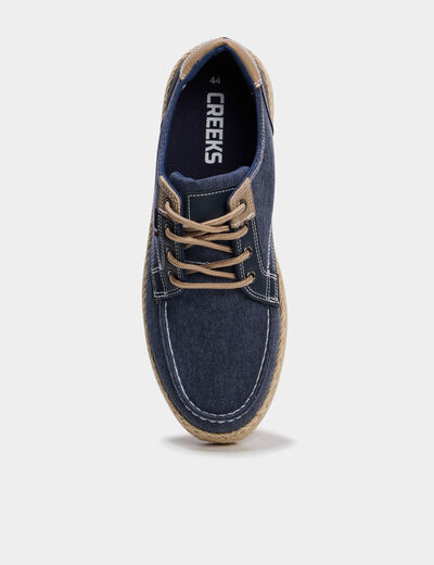 Chaussures bateau en jeans bleu homme