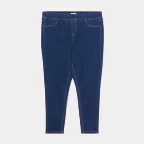 Jegging taille haute matière recyclée bleu femme grande taille