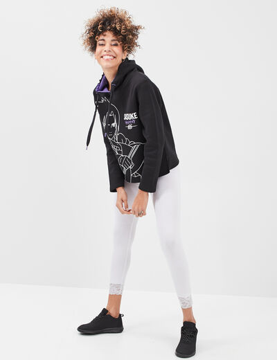 Legging 7/8ème avec dentelle blanc femme