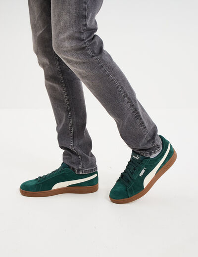 Tennis basses à lacets cuir Puma Smash vert émeraude homme