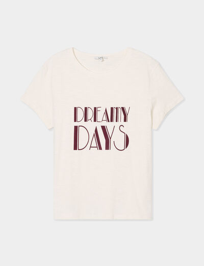 T-shirt manches courtes coton blanc femme