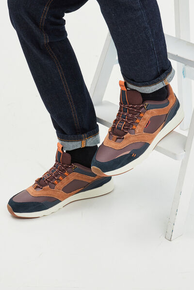Baskets running Kickers Koolflex bordeaux homme