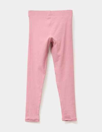 Legging côtelé coton vieux rose fille