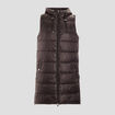 Doudoune longue sans manches noir femme