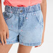 Short en jean brodé coton denim triple stone fille