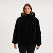 Doudoune zipp&eacute;e &agrave; capuche noir femme grande taille