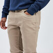Pantalon droit en coton stretch sable homme