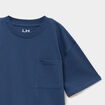 T-shirt oversize 1 poche manches courtes bleu fonc&eacute; gar&ccedil;on
