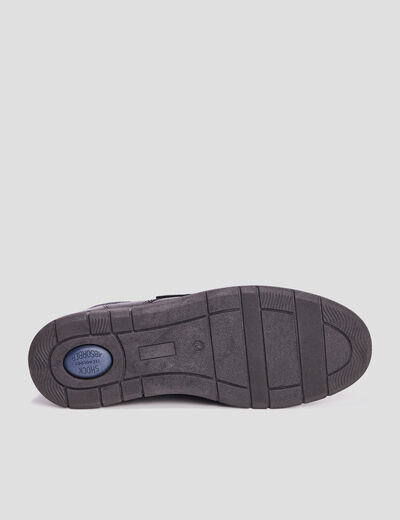 Boots à scratch en cuir noir homme