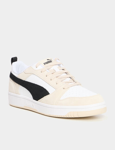 Tennis basses à lacets en cuir Puma sable homme