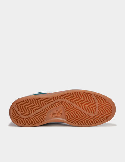 Tennis basses à lacets en cuir Puma vert homme