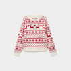 Pull de No&euml;l manches longues ecru femme