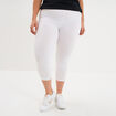 Legging corsaire taille &eacute;lastiqu&eacute;e blanc femme grande taille