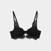 Soutien-gorge foulard dentelle et strass noir femme