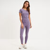 T-shirt de sport court ajust&eacute; violet femme