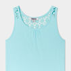 Débardeur côtelé dos macramé Creeks bleu turquoise fille